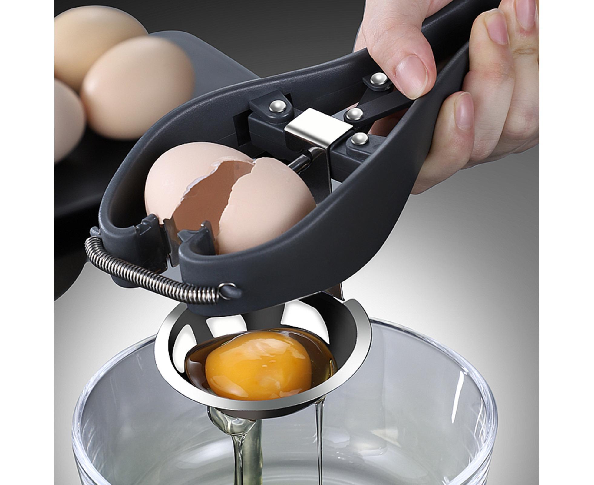 Egg Opener Detachable Filter Kitchen Egg Scissors -Black - Image 3