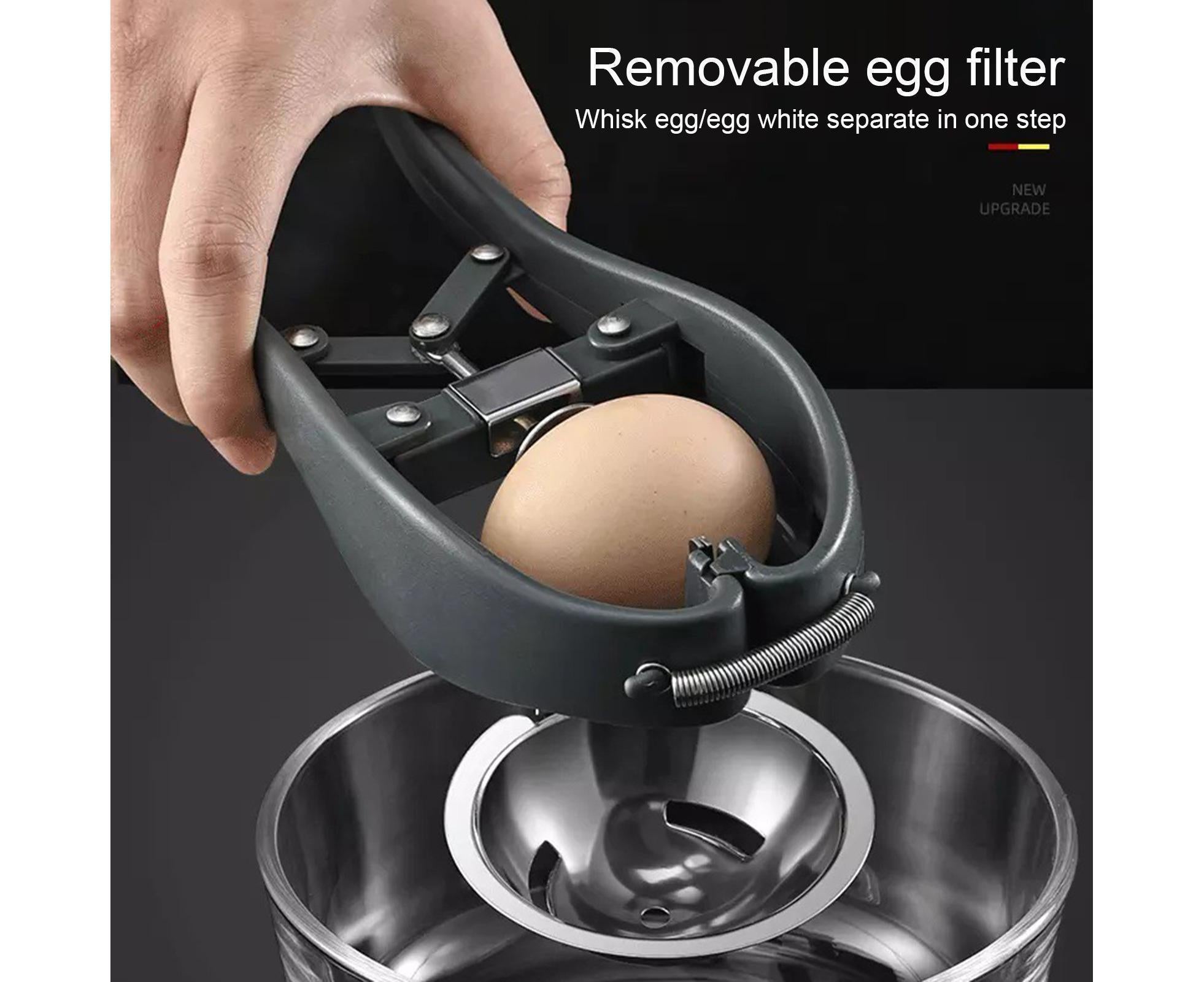 Egg Opener Detachable Filter Kitchen Egg Scissors -Black - Image 4