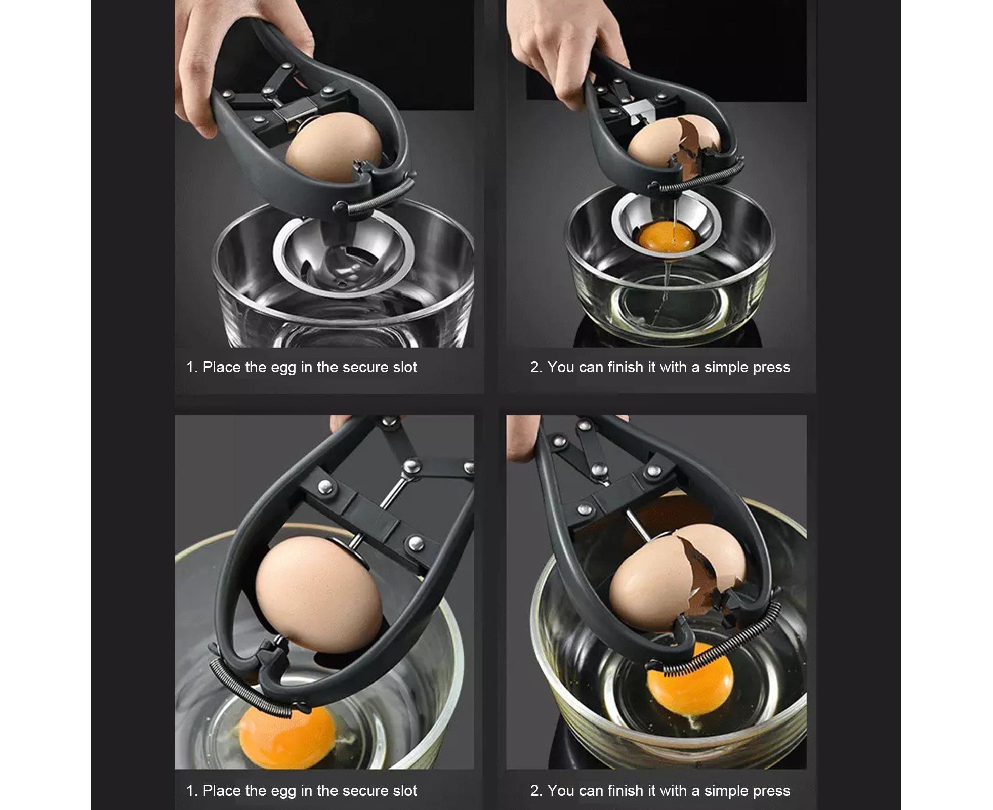 Egg Opener Detachable Filter Kitchen Egg Scissors -Black - Image 6