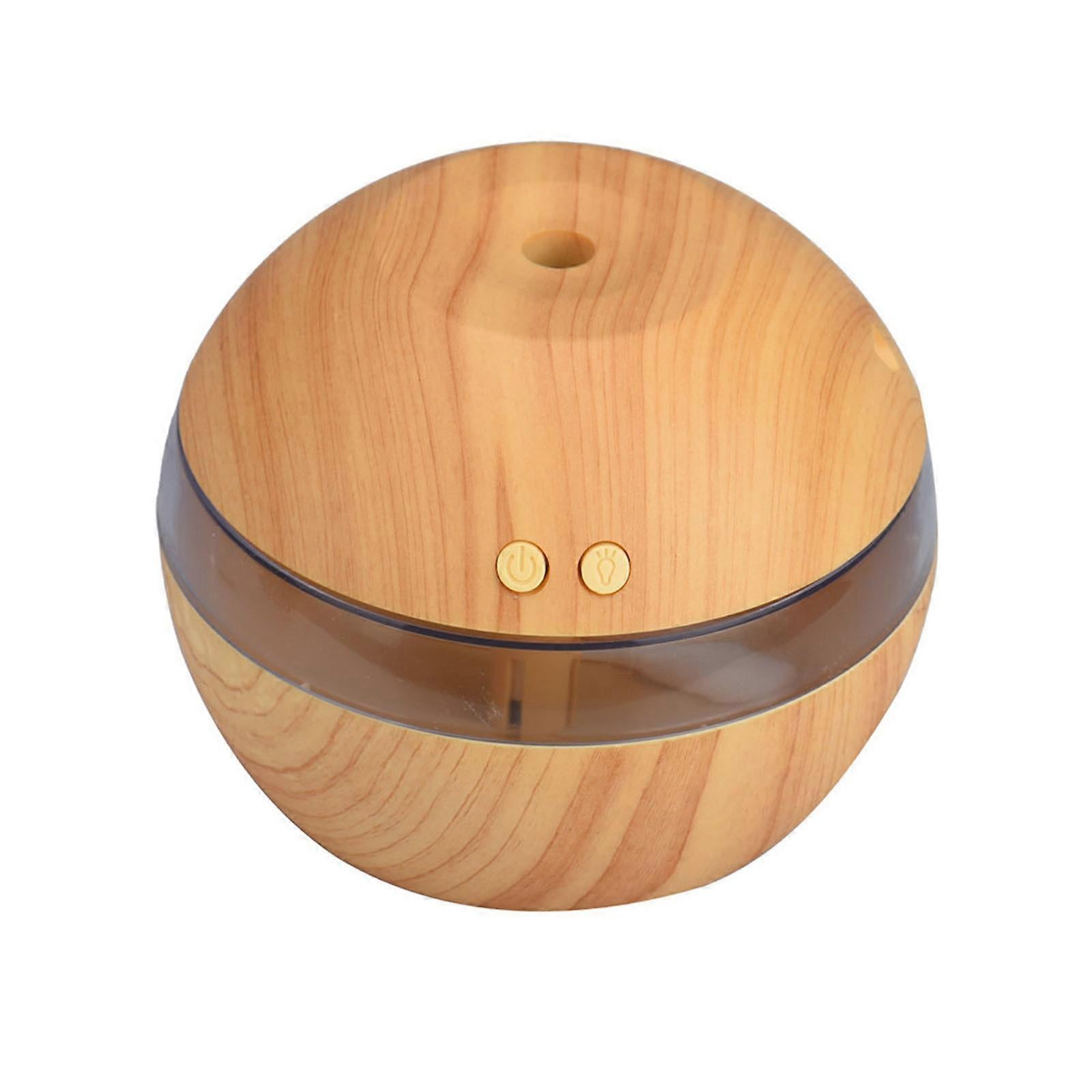 Wood Grain USB Humidifier, Round Aroma Diffuser, Mini Cool Mist Maker - Image 1