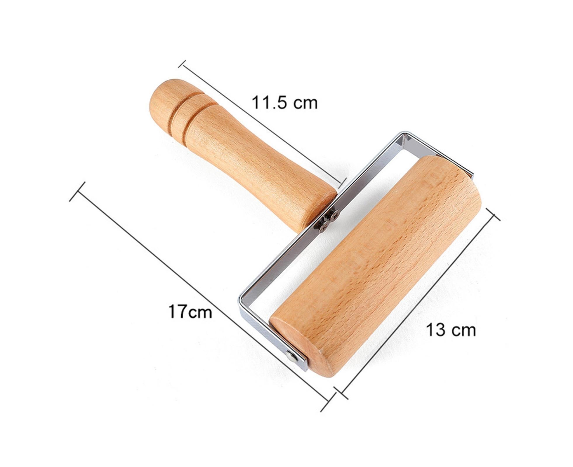 Rolling Pin Non-stick Wheel Design Wood Kitchen Rolling Pin for Dough Rolling-Wood Color - Image 6