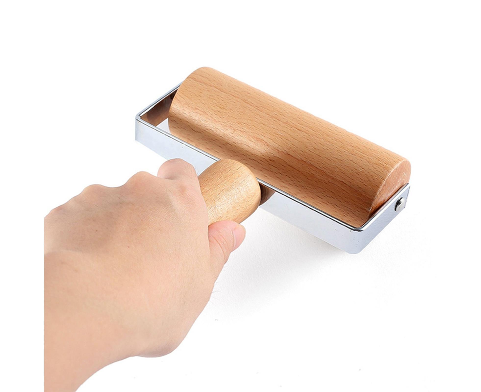 Rolling Pin Non-stick Wheel Design Wood Kitchen Rolling Pin for Dough Rolling-Wood Color - Image 8