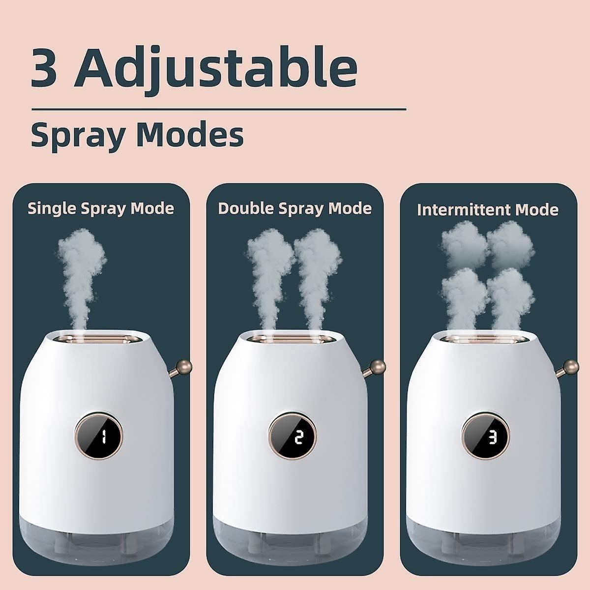 500ml Cool Mist Humidifier for Bedroom Plants, Desktop Mini Air Humidifier - Image 2