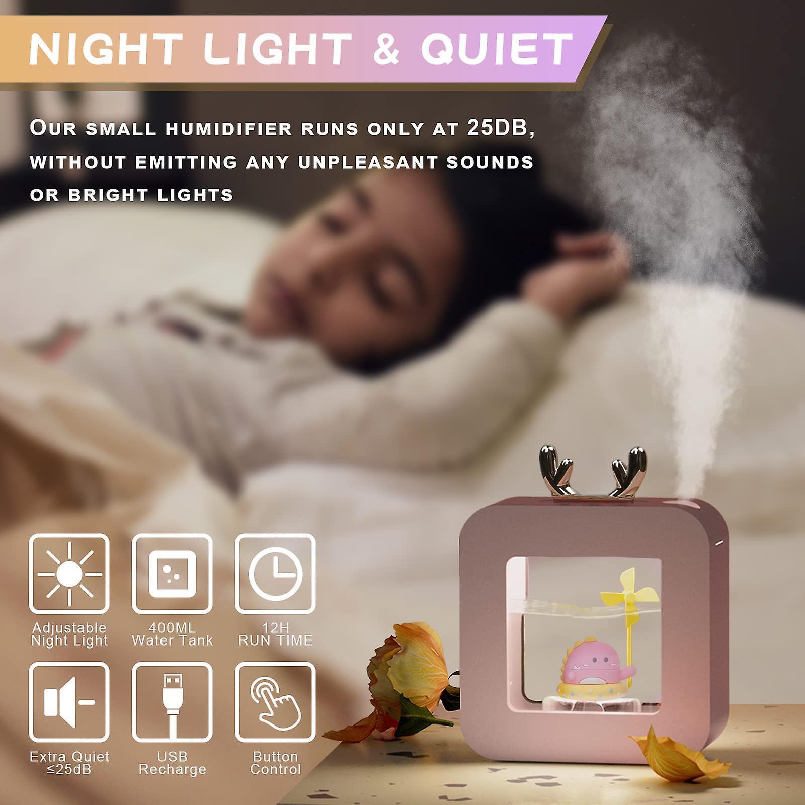 400ml Cool Mist Humidifier for Bedroom, Night Light Essential Oil Diffuser - Image 3