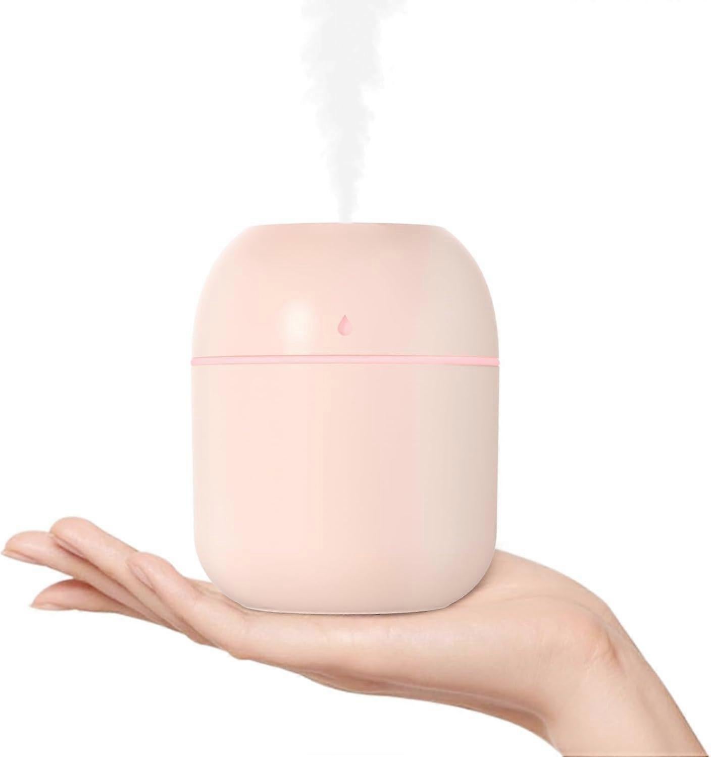 220ml Pink Air Humidifier for Bedroom, Simple USB Mini Mist Humidifier - Image 2