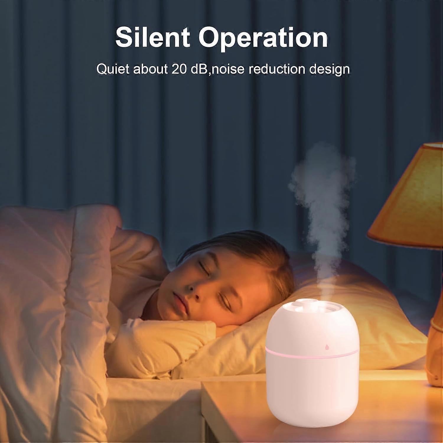 220ml Pink Air Humidifier for Bedroom, Simple USB Mini Mist Humidifier - Image 3