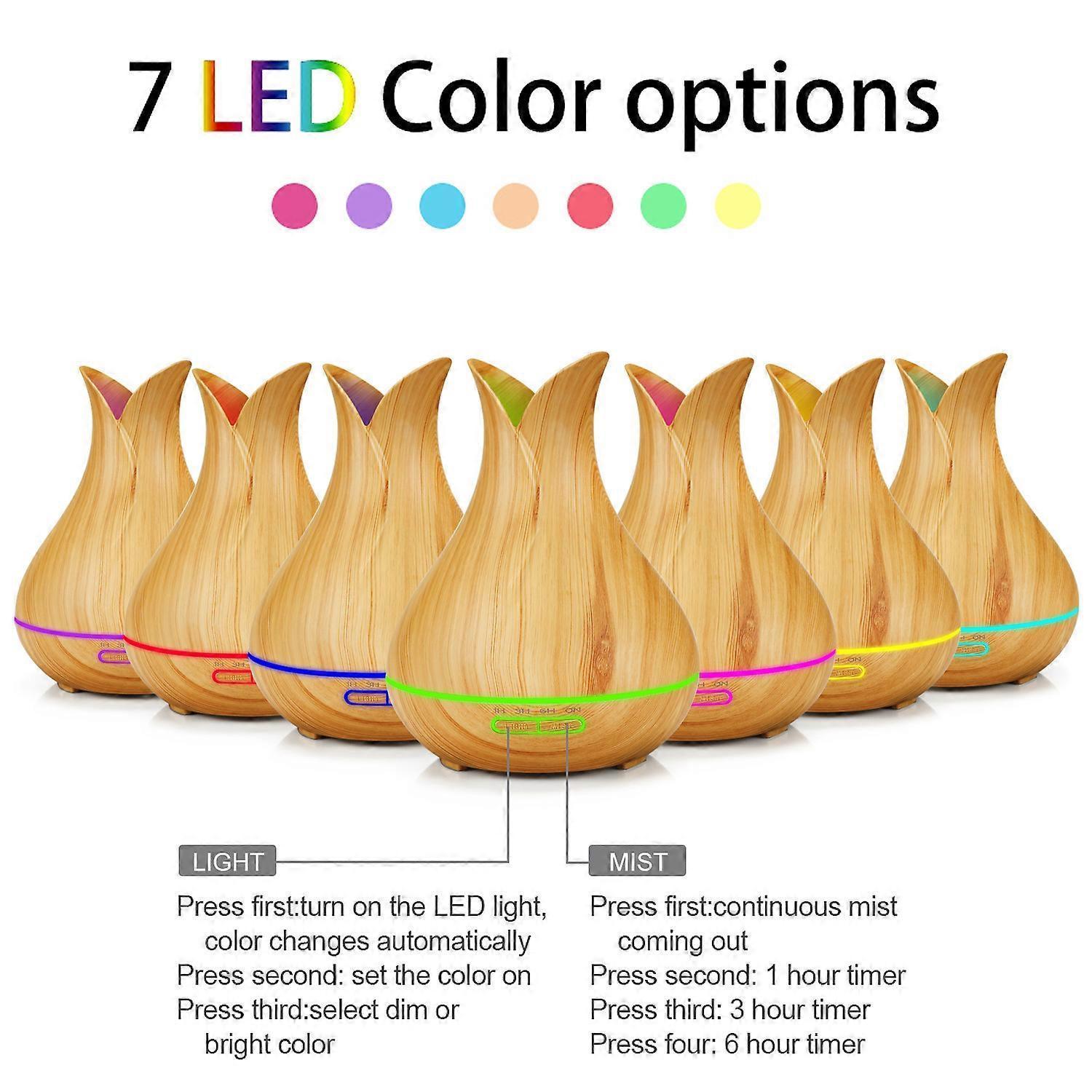 Light Wood Aroma Humidifier, Ultrasonic Air Mist Diffuser - Image 3