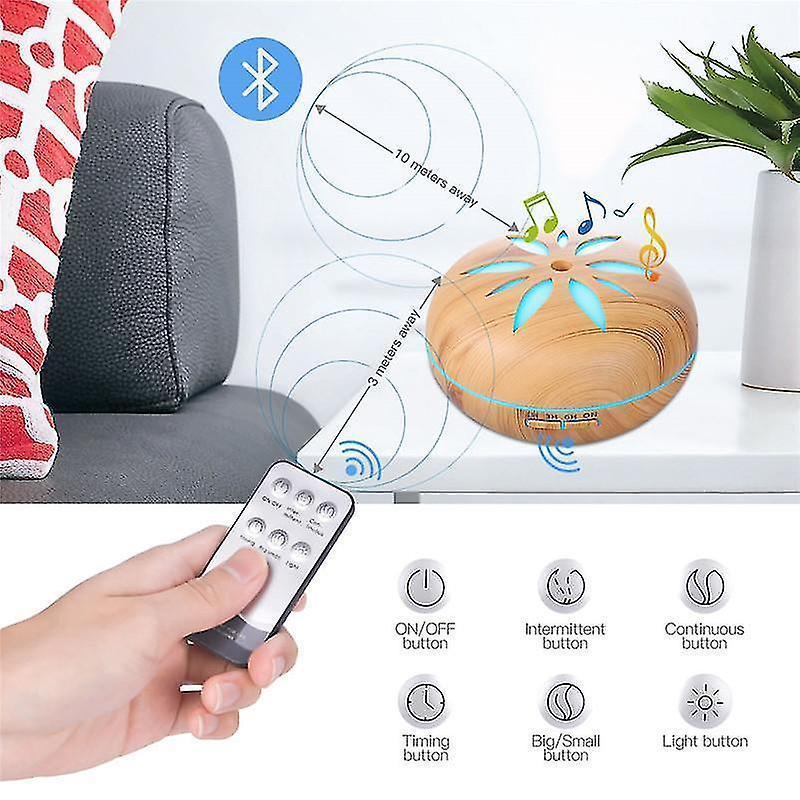 550ml Bluetooth Humidifier with Remote, Timer, Ultrasonic Mist & Mood Light - Image 4