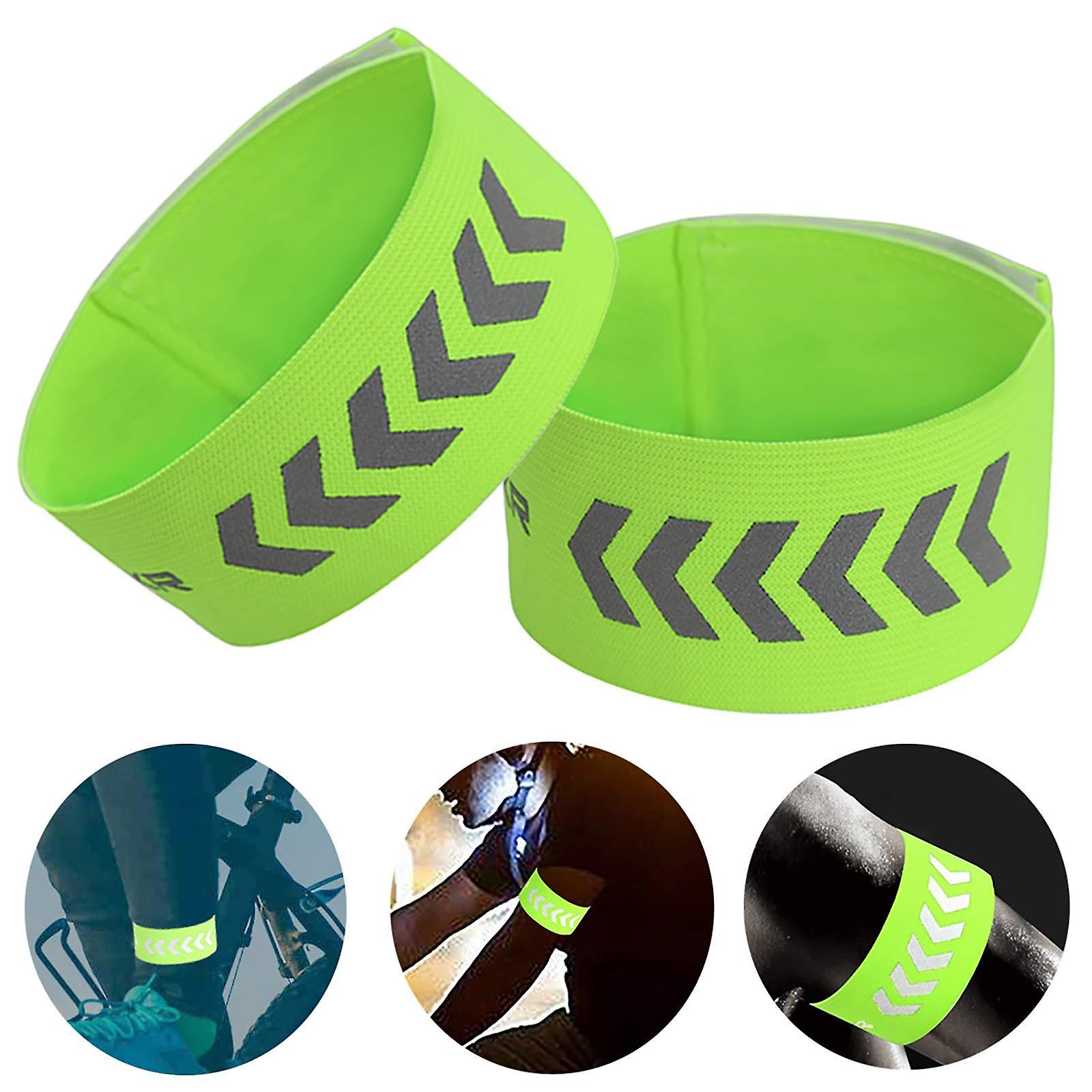 2pcs Reflective Wristbands, High Visibility Running Armbands, Reflective Strap Gear - Image 1