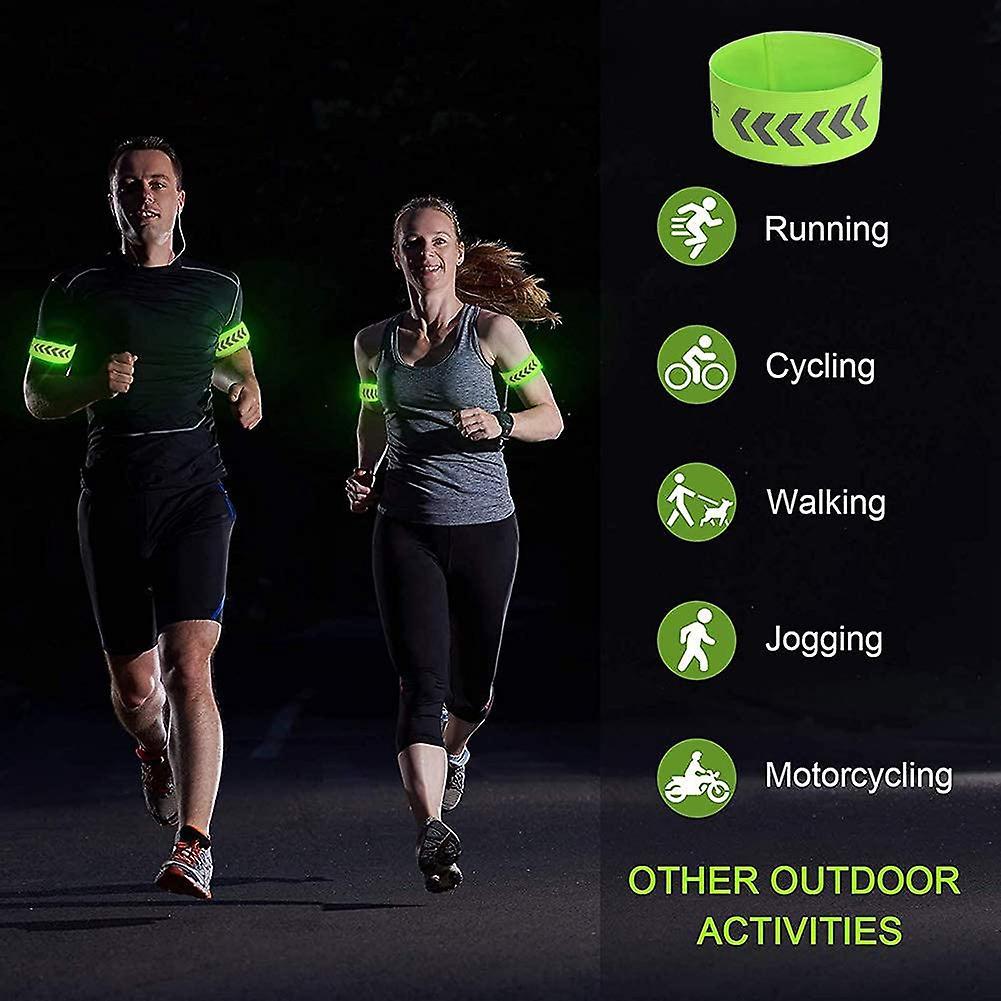 2pcs Reflective Wristbands, High Visibility Running Armbands, Reflective Strap Gear - Image 3