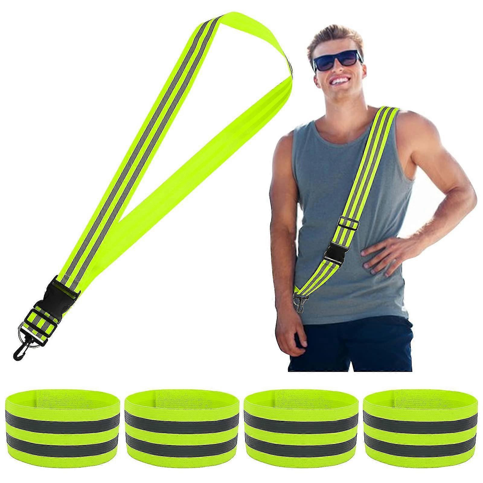 5pcs Reflective Sash, High Visibility Running Gear for Reflective Vest and Accessories - Image 1