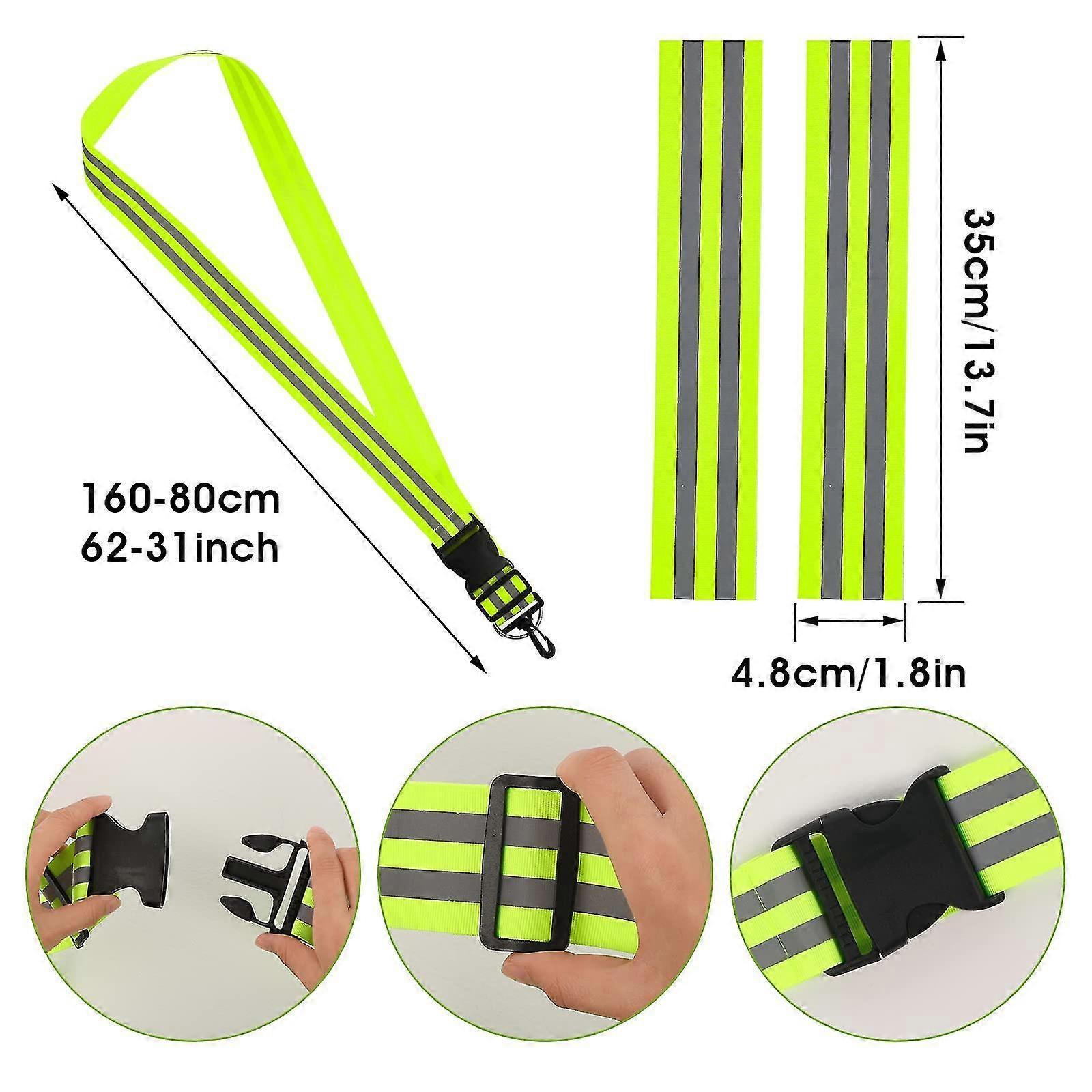 5pcs Reflective Sash, High Visibility Running Gear for Reflective Vest and Accessories - Image 3