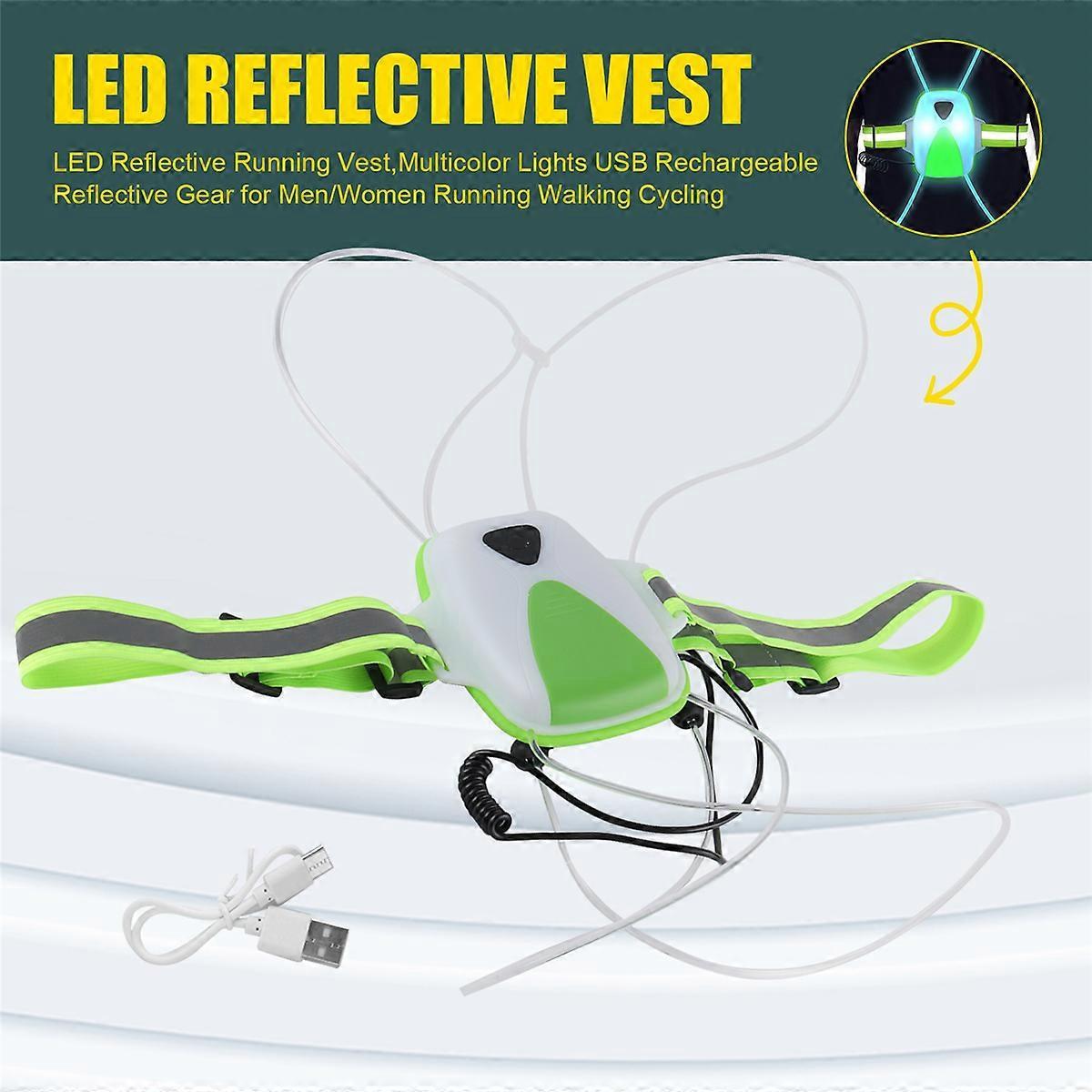LED Reflective Vest, Rechargeable Running Gear with Multicolor Lights for Men & Women - Image 4