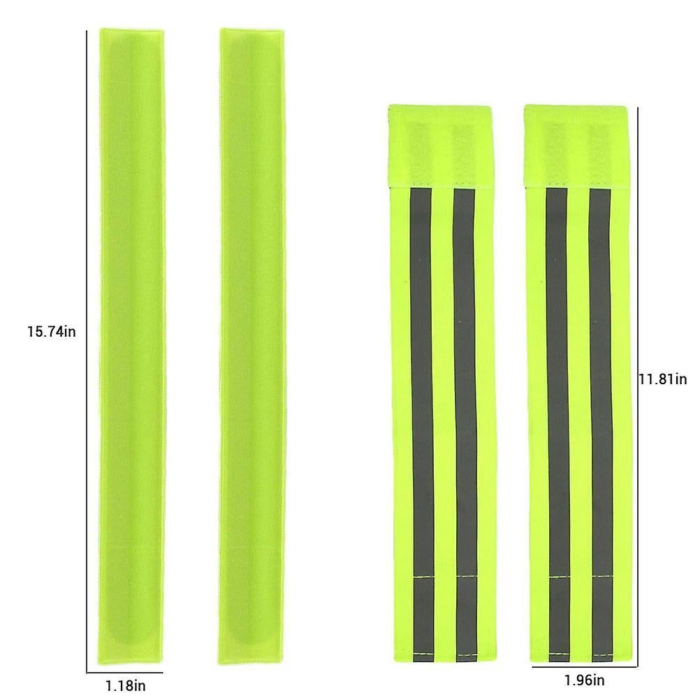 4pcs Reflective Bands for Arm, Ankle, Leg, High Visibility Running Gear - Image 3