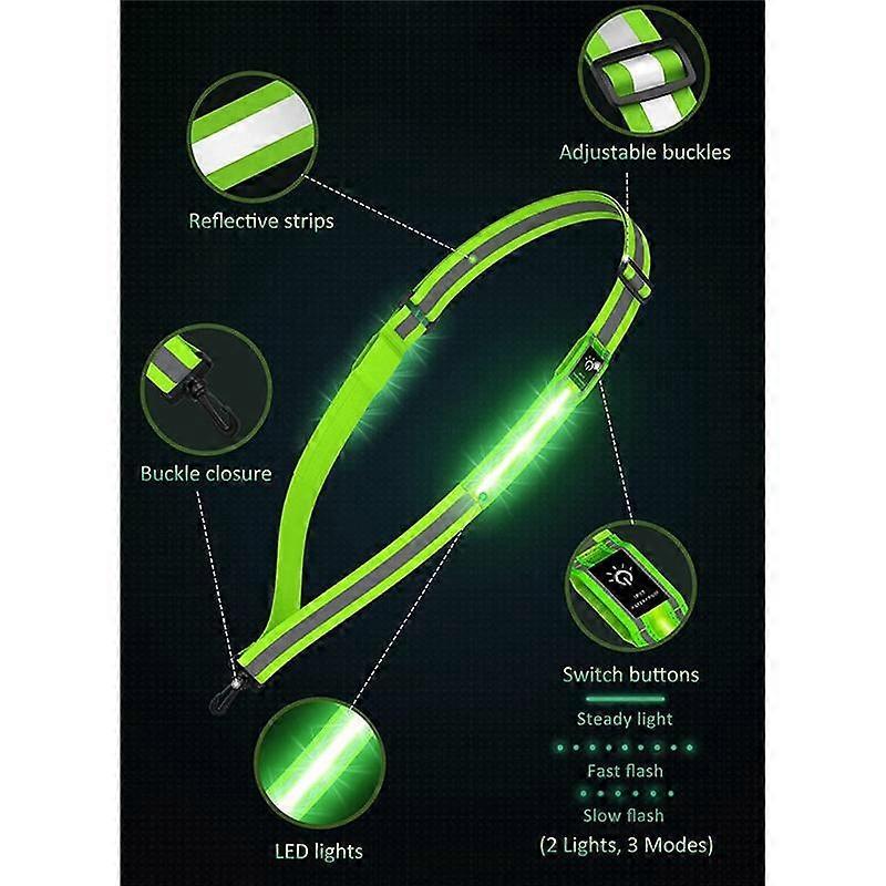 LED Reflective Belt, Rechargeable Running Gear for Walking at Night - Image 5