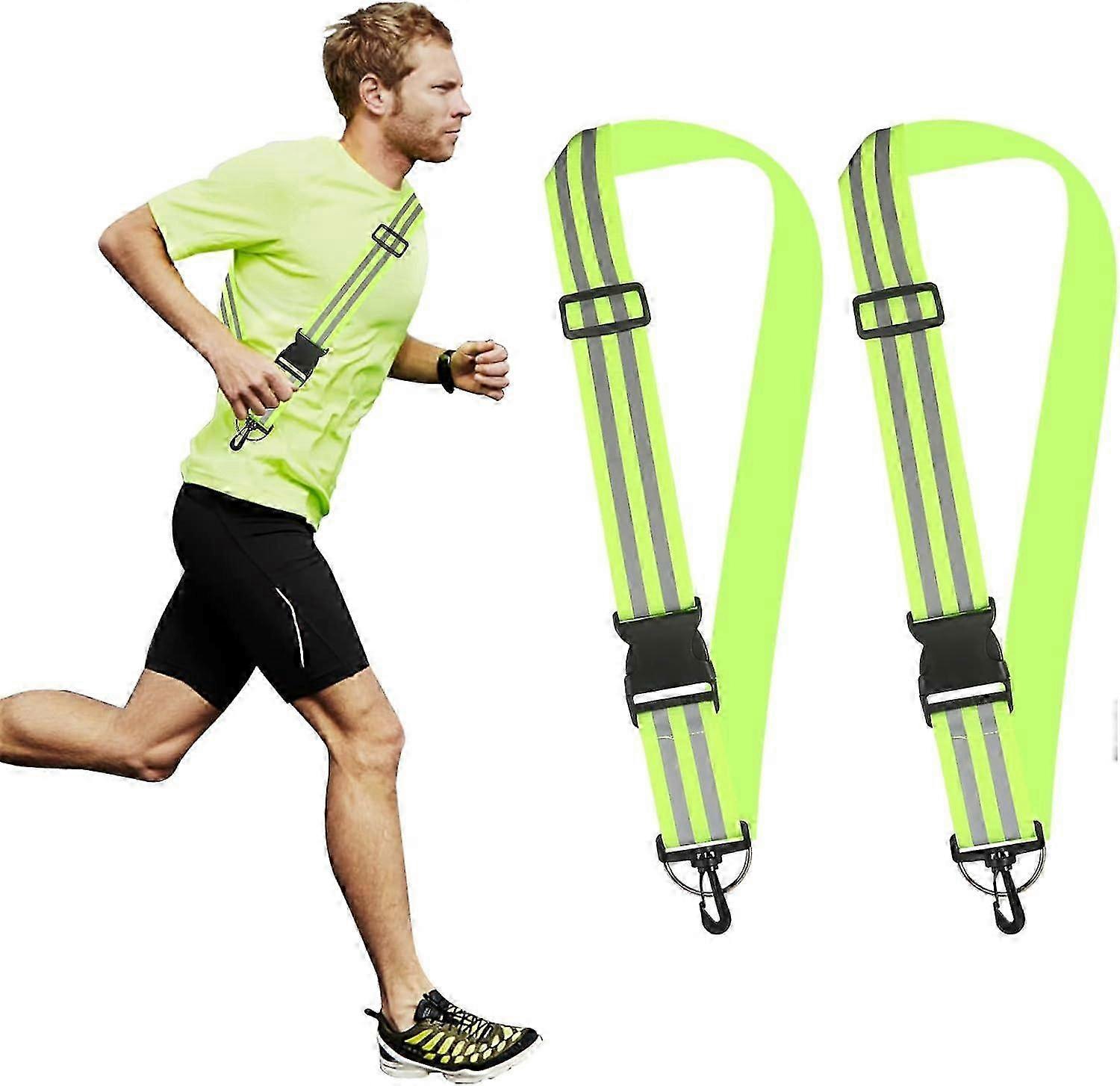 Reflective Sash Belt for Walking, 2pcs Adjustable Night Reflective Running Gear - Image 2