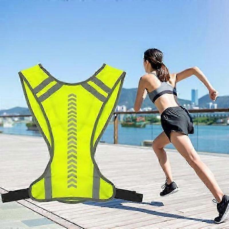 Reflective Running Vest, Night Walking Gear, Lightweight High Visibility Vest - Image 1