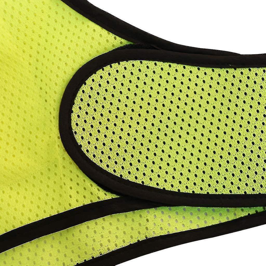 Fluorescent Yellow Reflective Vest with Pocket, High Visibility Sports Gear - Image 3