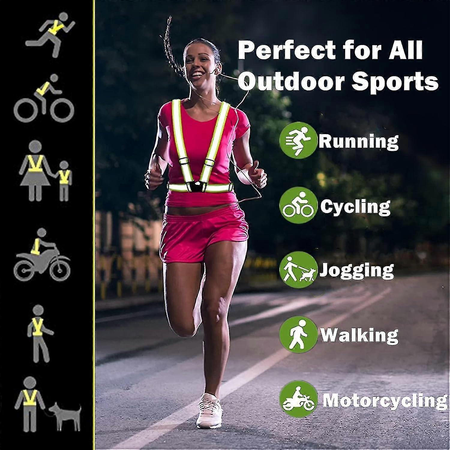 2 Pack Reflective Vest Straps, Adjustable Running Gear for Men & Women, Red - Image 3