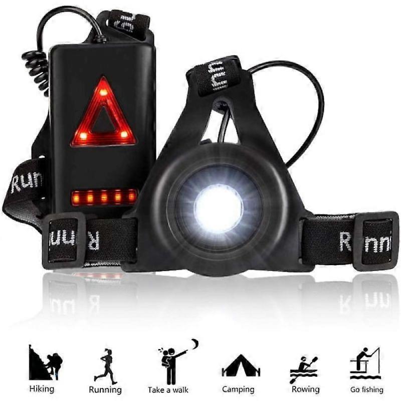 Reflective Running Gear with LED Chest Light, Weatherproof Night Running Vest - Image 1