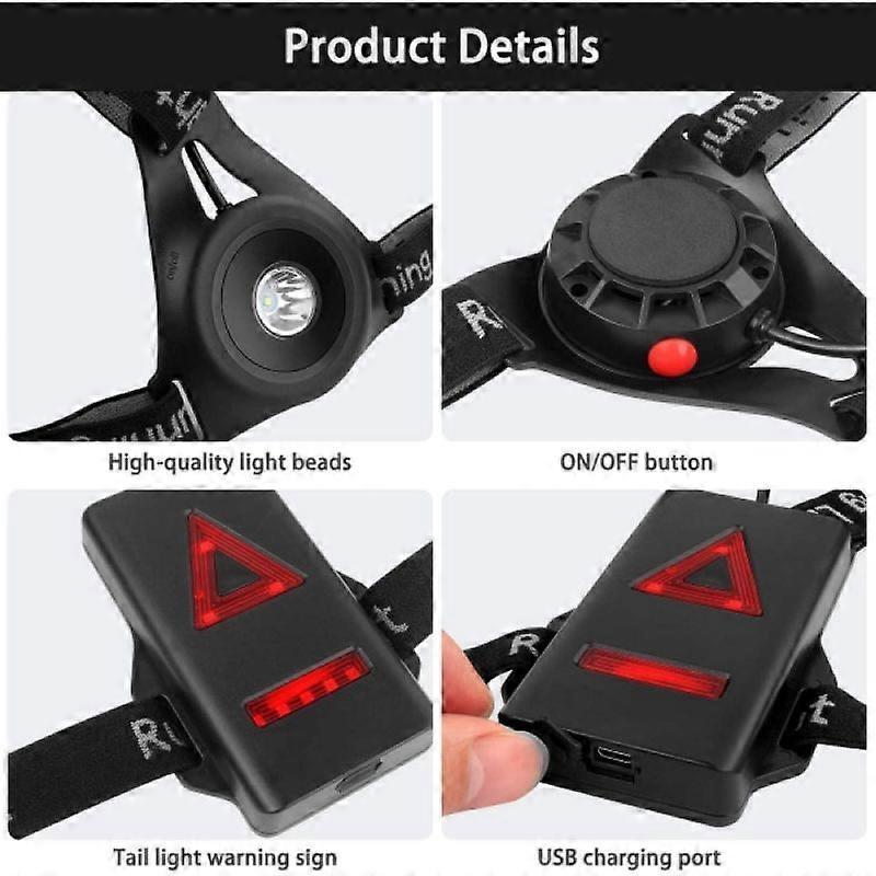 Reflective Running Gear with LED Chest Light, Weatherproof Night Running Vest - Image 3