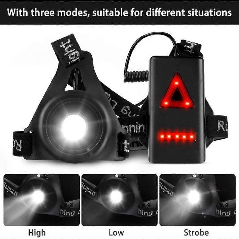 Reflective Running Gear with LED Chest Light, Weatherproof Night Running Vest - Image 4
