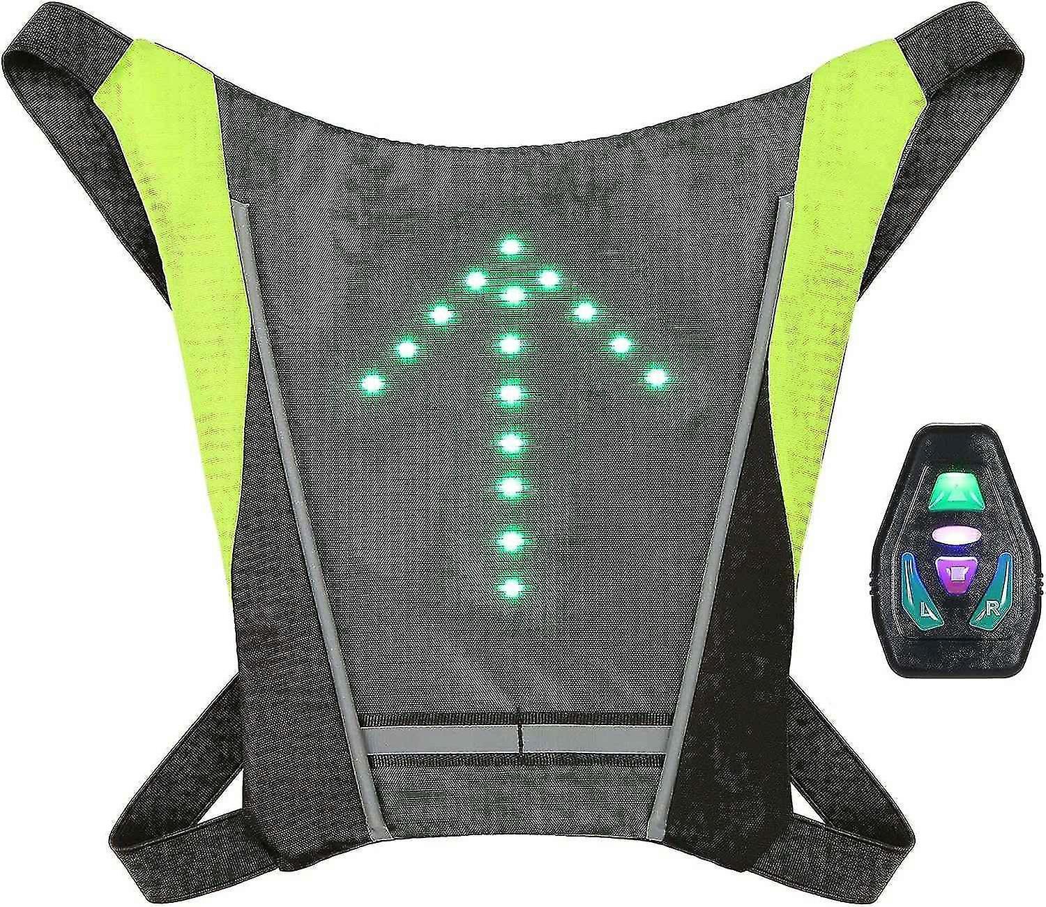 Reflective Bike Gear, Cycling Vest with Backpack Clip, USB Rechargeable Reflective Accessories - Image 1