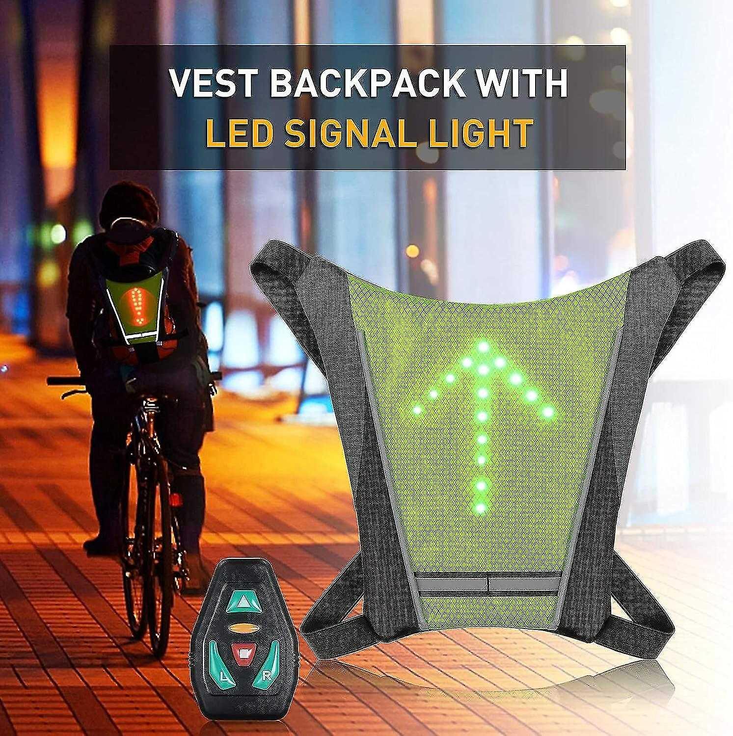 Reflective Bike Gear, Cycling Vest with Backpack Clip, USB Rechargeable Reflective Accessories - Image 2