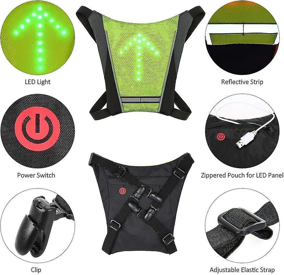 Reflective Bike Gear, Cycling Vest with Backpack Clip, USB Rechargeable Reflective Accessories - Image 4