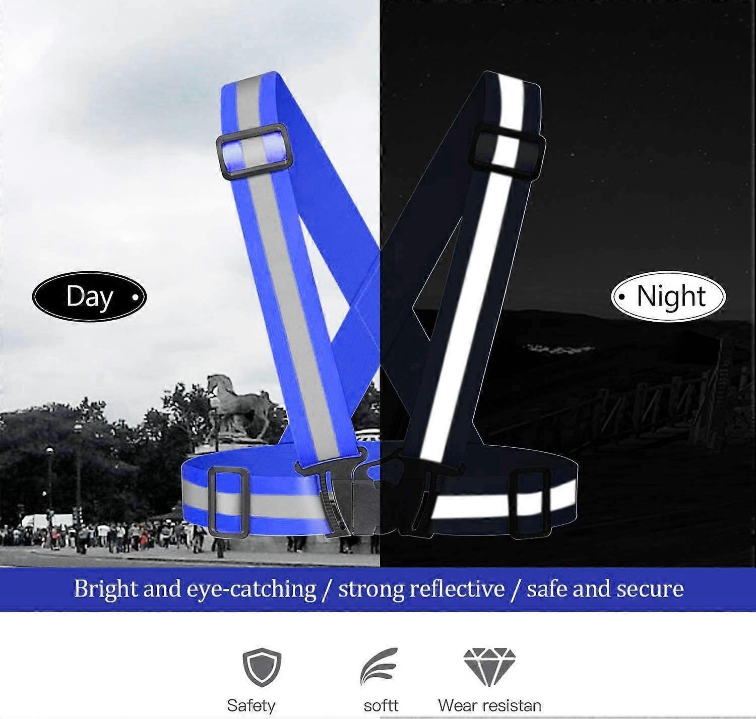 3 Pack Reflective Vest Running Gear, Adjustable High Visibility security Belts for Outdoor Use - Image 2