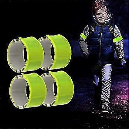 4pcs Reflective Tape Bands, 30cm Orange Wrist & Leg Straps for Night Running or Cycling - Image 2
