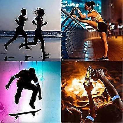 4pcs Reflective Tape Bands, 30cm Orange Wrist & Leg Straps for Night Running or Cycling - Image 4