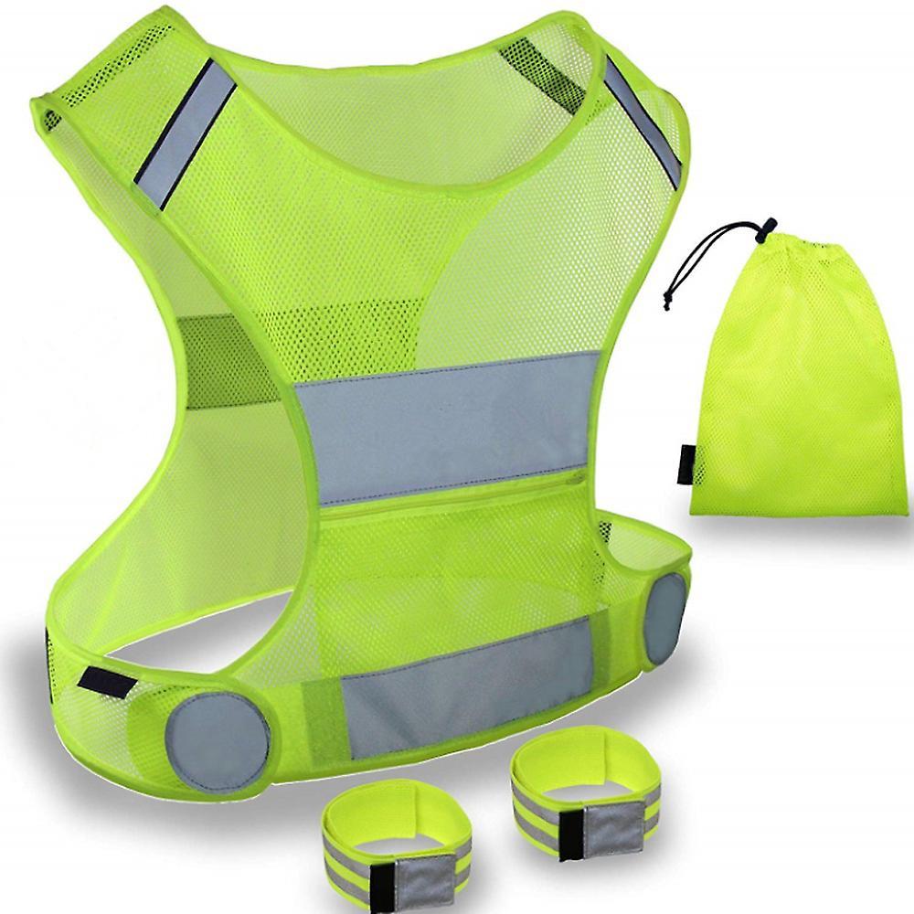 Reflective Running Vest Gear, Lightweight and Comfortable High Visibility security Vest - Image 1