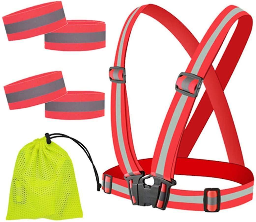 Reflective security Vest, Adjustable Reflector Gear Strap for Running and Cycling - Image 1