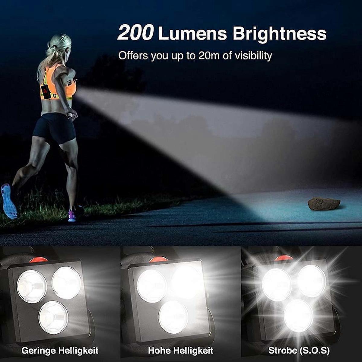 LED Chest Light with Reflective Vest, Night Running Gear with Rechargeable Battery - Image 3