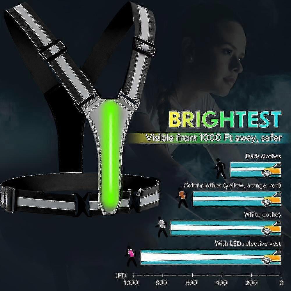 Light Up Reflective Running Vest, Night security Gear for Jogging & Walking - Image 4