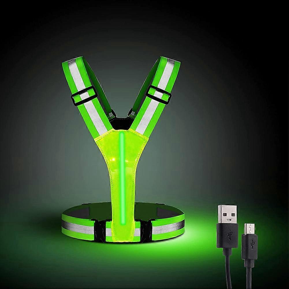 USB Rechargeable LED Vest, Reflective Running Gear for Night Jogging & Cycling - Image 2