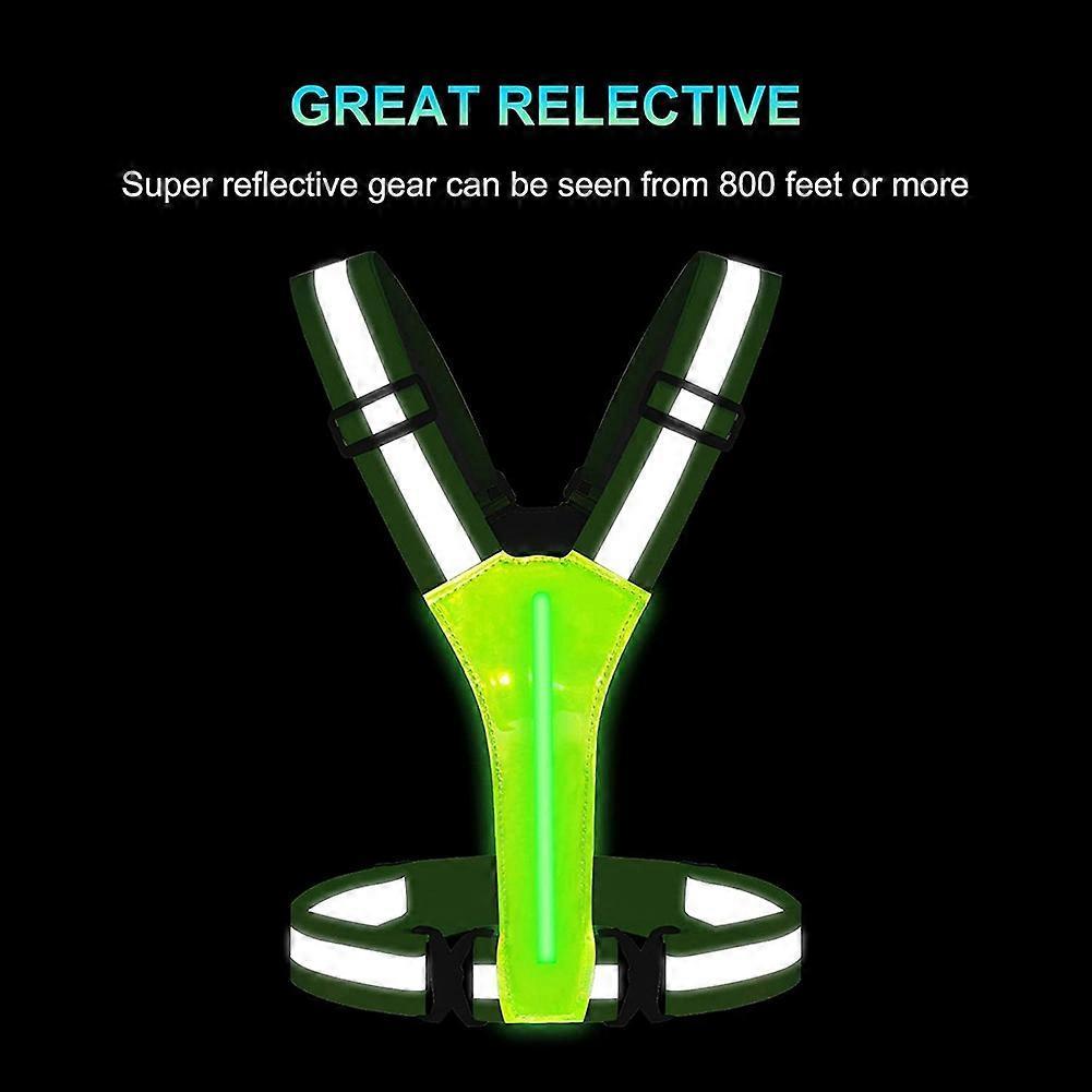 USB Rechargeable LED Vest, Reflective Running Gear for Night Jogging & Cycling - Image 3