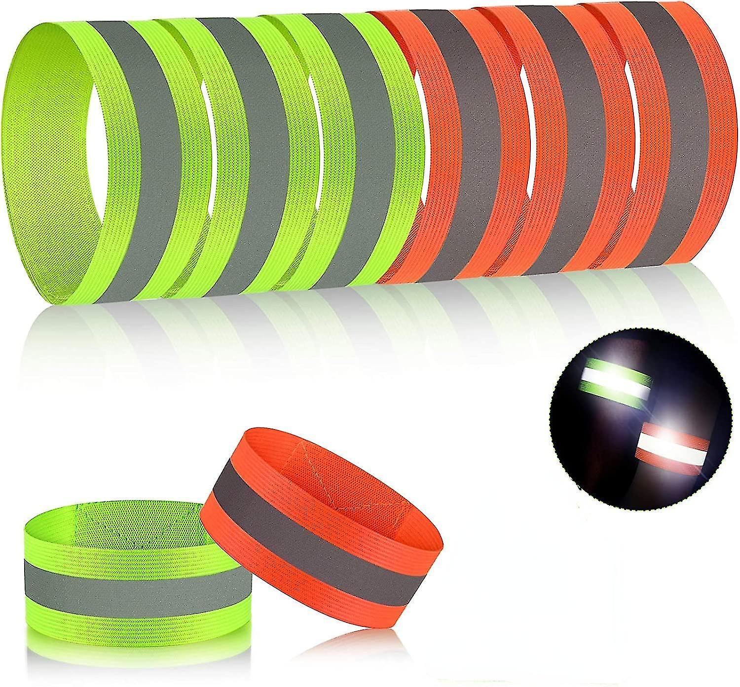 8 Pcs Reflective Bands, High Visibility Wrist & Ankle Straps for Walking or Running - Image 1