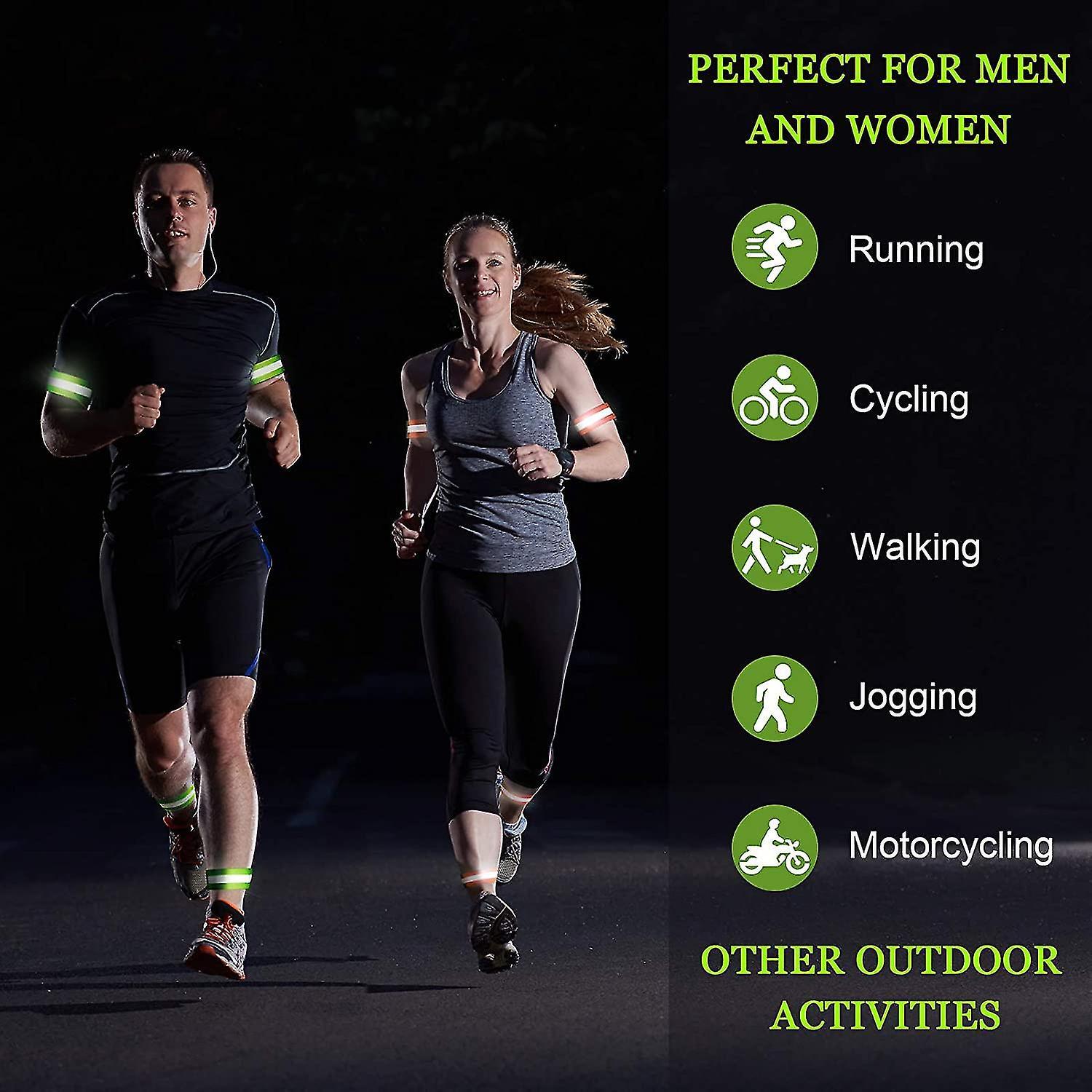 8 Pcs Reflective Bands, High Visibility Wrist & Ankle Straps for Walking or Running - Image 2