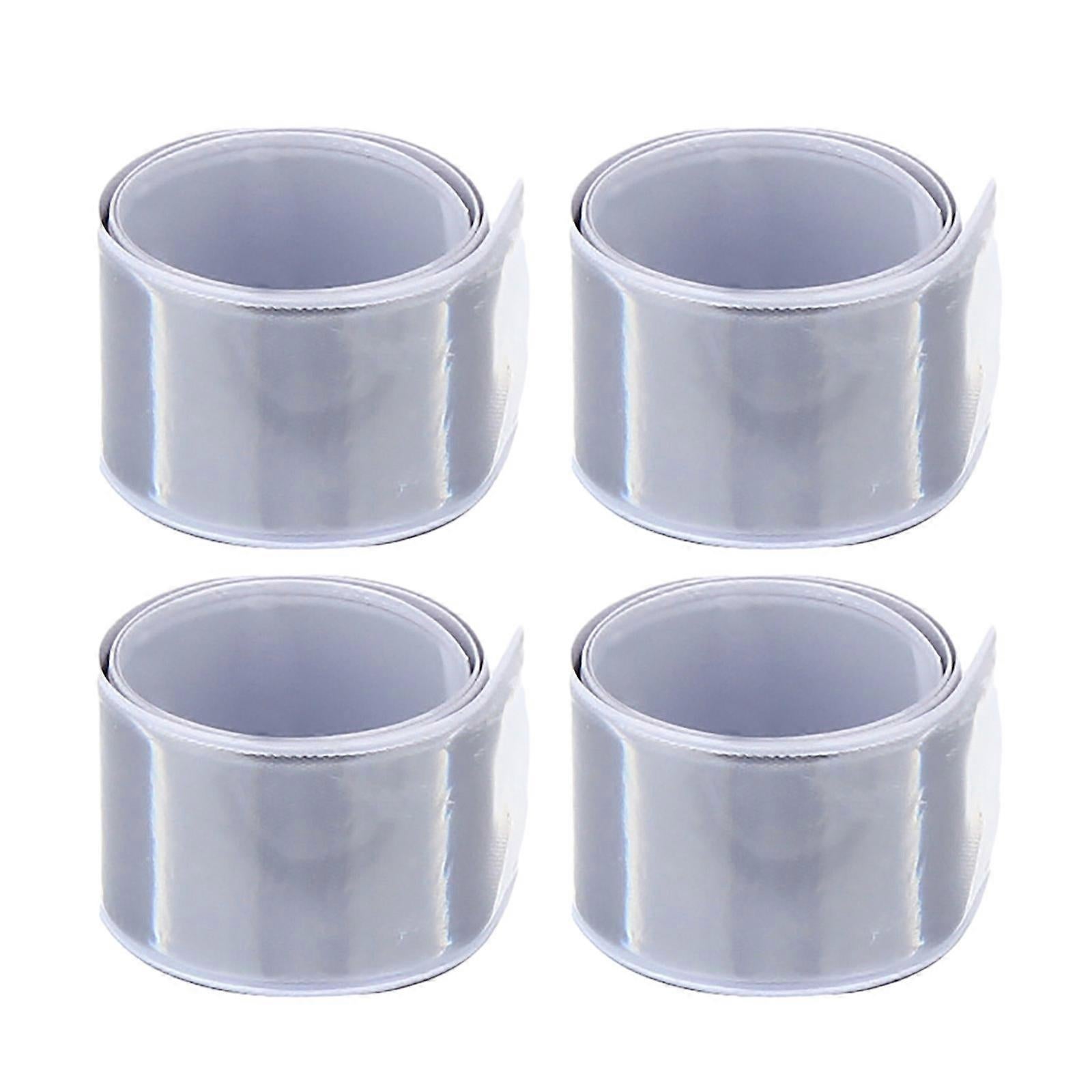 Reflective Armbands, High Visibility security Gear Wrist & Ankle Straps - 4 Pack White - Image 1