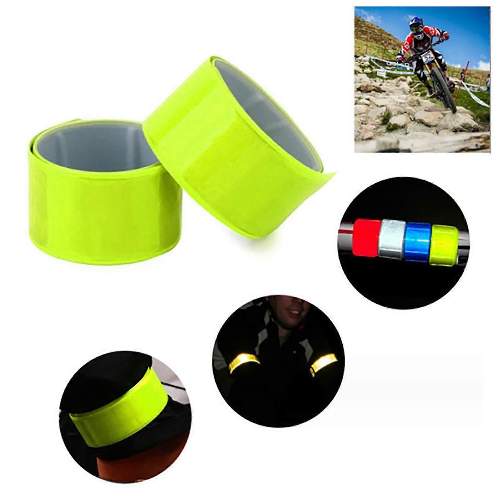 Reflective Armbands, High Visibility security Gear Wrist & Ankle Straps - 4 Pack White - Image 2