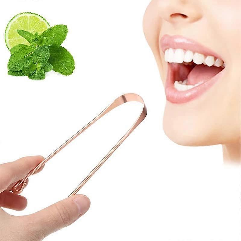 Pure Copper Tongue Scraper, Metal Tongue Cleaner for Fresh Breath & Oral Hygiene - Image 1