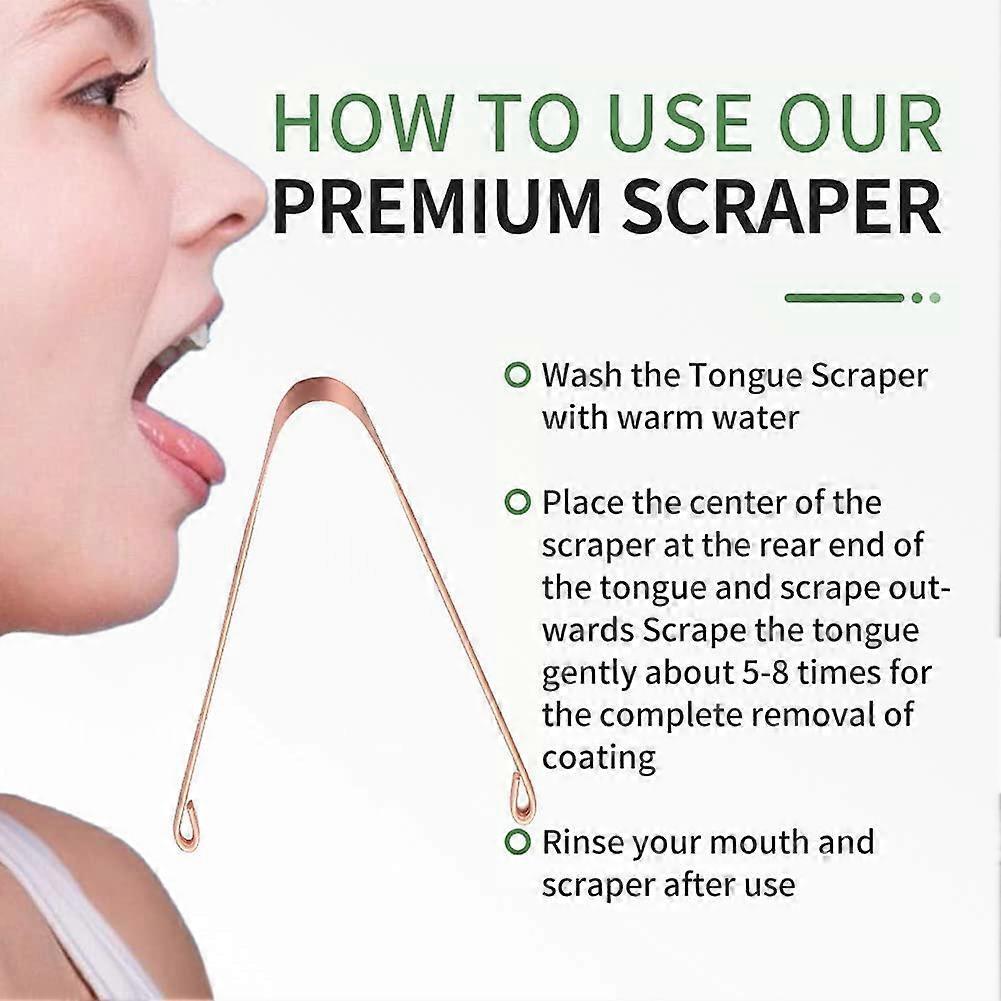 Pure Copper Tongue Scraper, Metal Tongue Cleaner for Fresh Breath & Oral Hygiene - Image 2
