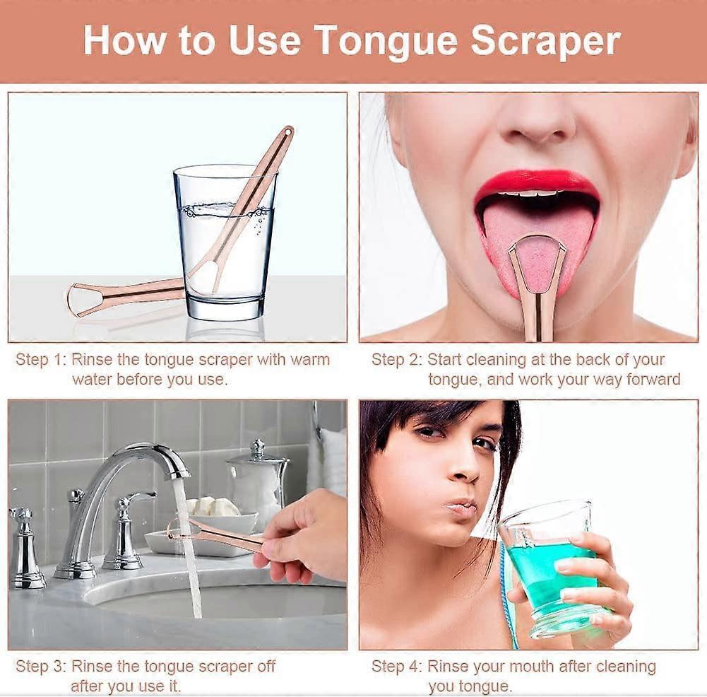 2PCS Stainless Steel Tongue Scrapers, Tongue Cleaner for Bad Breath - Silver - Image 5