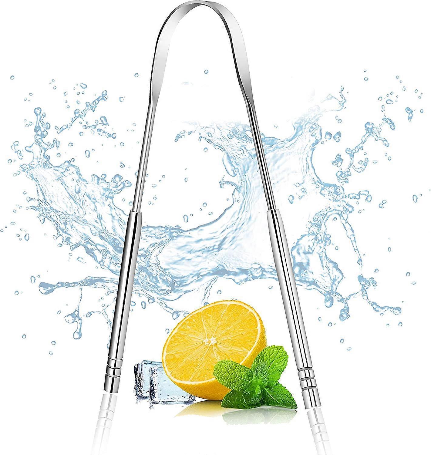 Stainless Steel Tongue Scraper, Metal Tongue Cleaner for Adults & Babies - Image 1