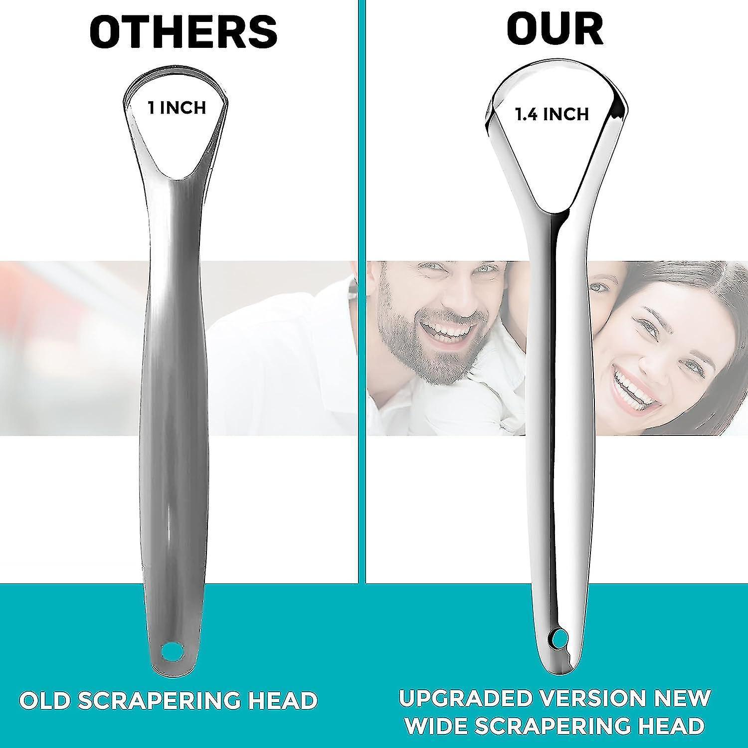 2PCS Medical Grade Stainless Steel Tongue Scrapers, Metal Tongue Cleaner for Adults - Image 5