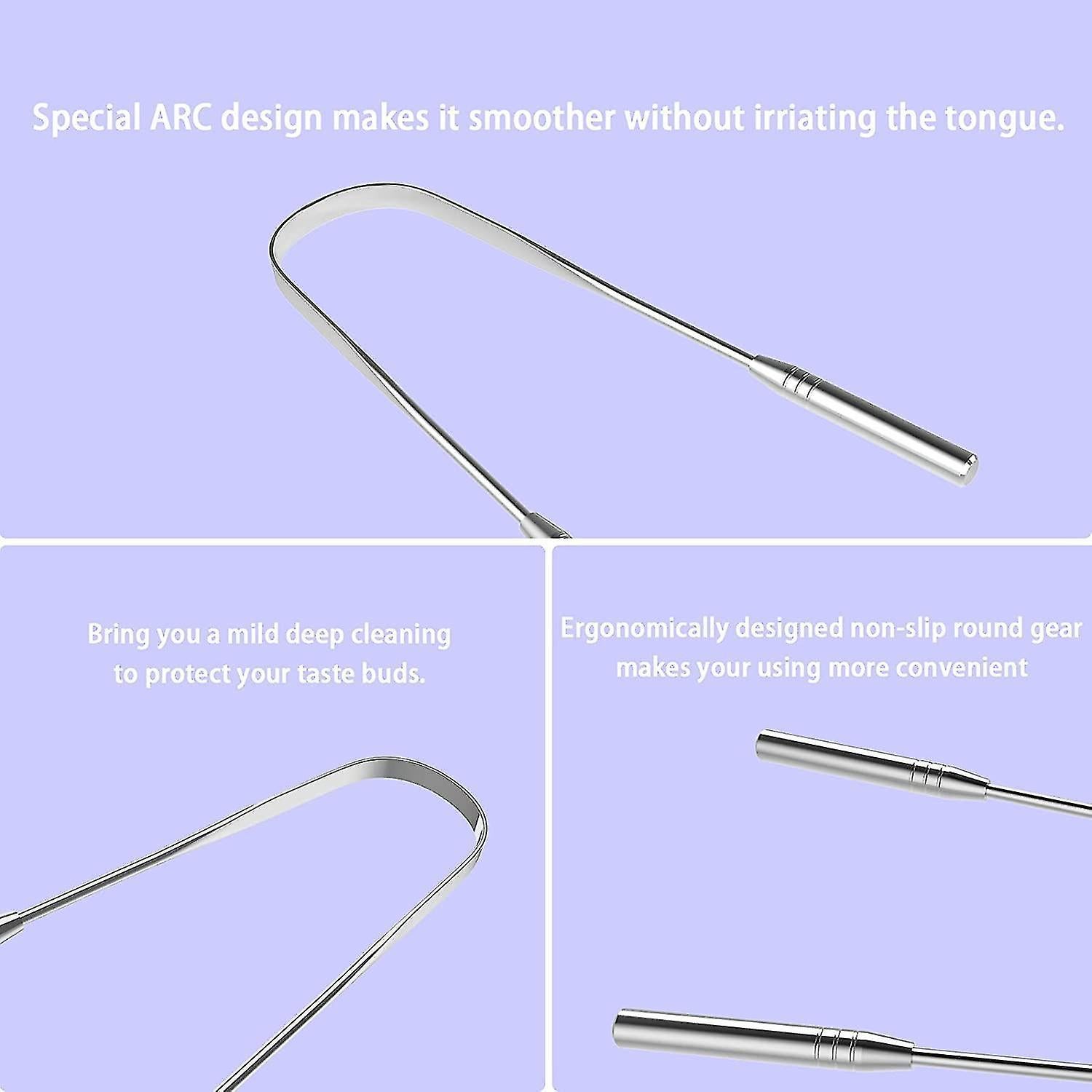 3 Pack Tongue Scrapers with Case, Stainless Steel Tongue Cleaner for Adults & Babies - Image 5
