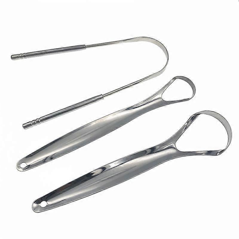 3PCS Stainless Tongue Scrapers, Oral Care Tool for Fresh Breath & Bad Breath Prevention - Image 2