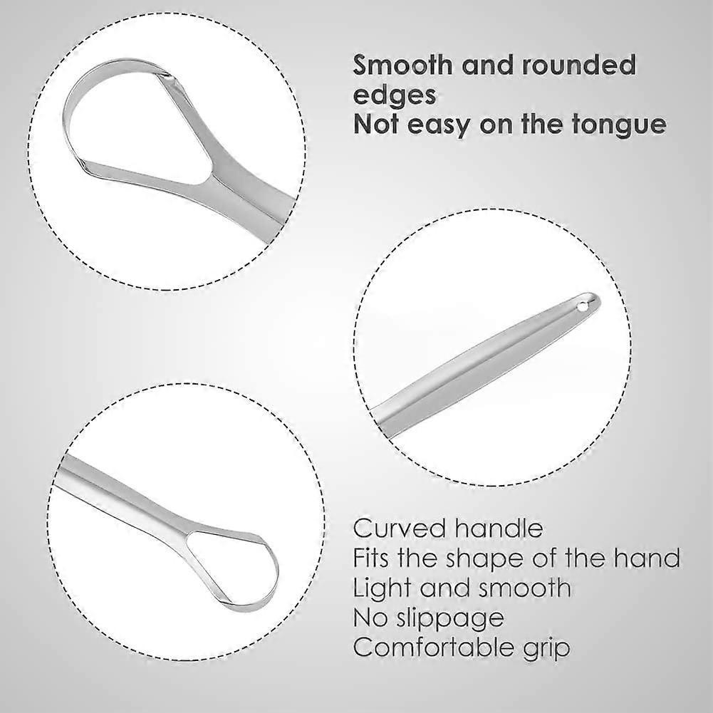 3PCS Stainless Tongue Scrapers, Oral Care Tool for Fresh Breath & Bad Breath Prevention - Image 3